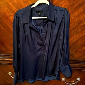 Banana Republic xl petite navy silky blouse